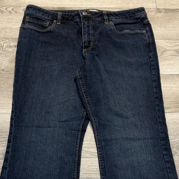 Coldwater Creek Womens Dark Wash Denim Jeans P16 Bootcut Mid Rise Stretch - Picture 4 of 13